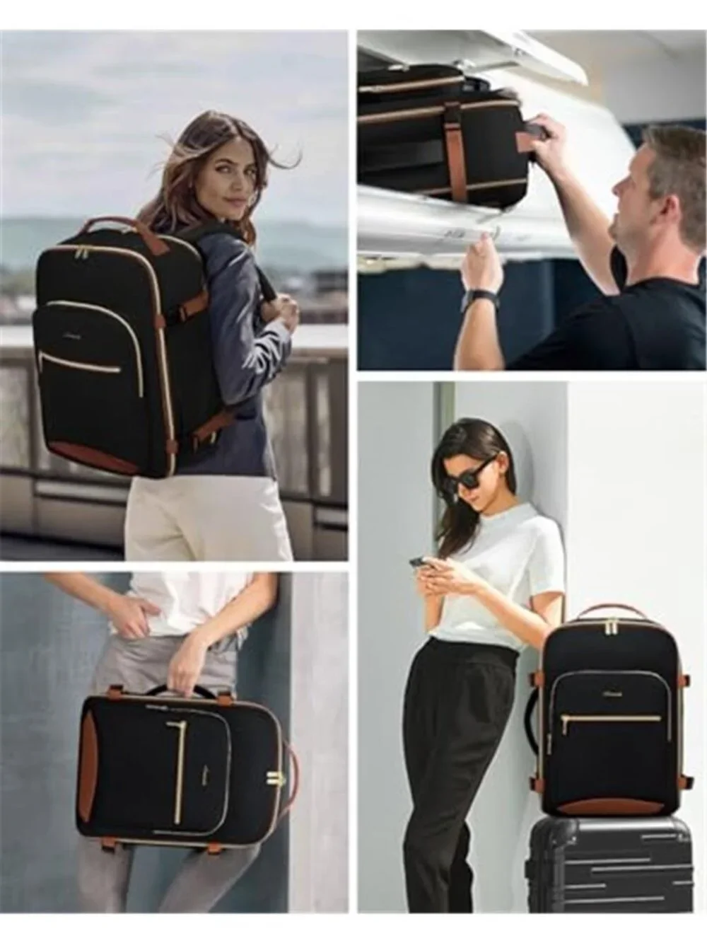 40L Carry On Travel Backpack Airline Approved Personal Item Bag Packing Cubes